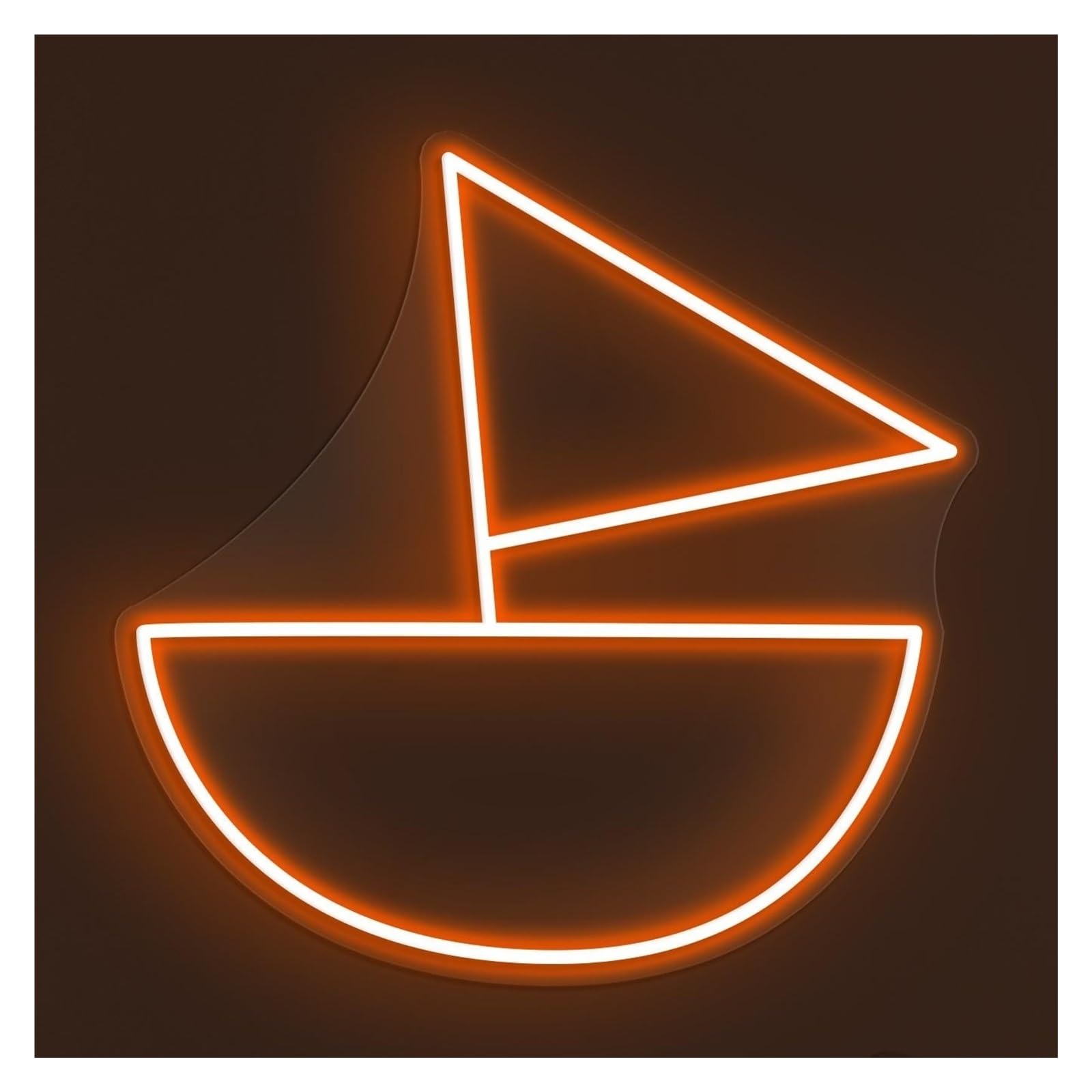 Rongch Orange Hanging Art Signs Sailboat Neon Sign Handmade, Suitable For Beach Bar Decor With Brightness Adjustable 38Cm(Orange)
