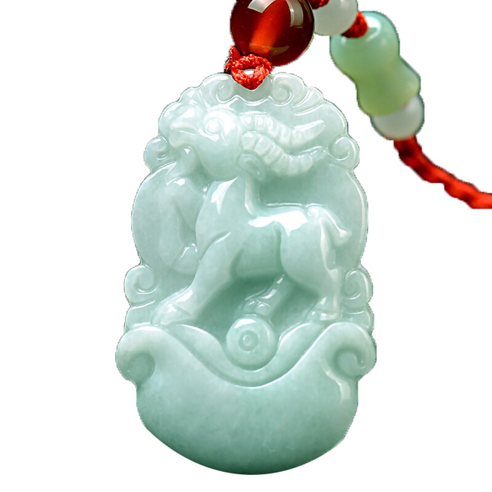 c1lint7785631Boutique Jadeite Hisui Jade Grade A Gemstone Zodiac Made Horoscope Animal Sign Necklace Pendant Amulet