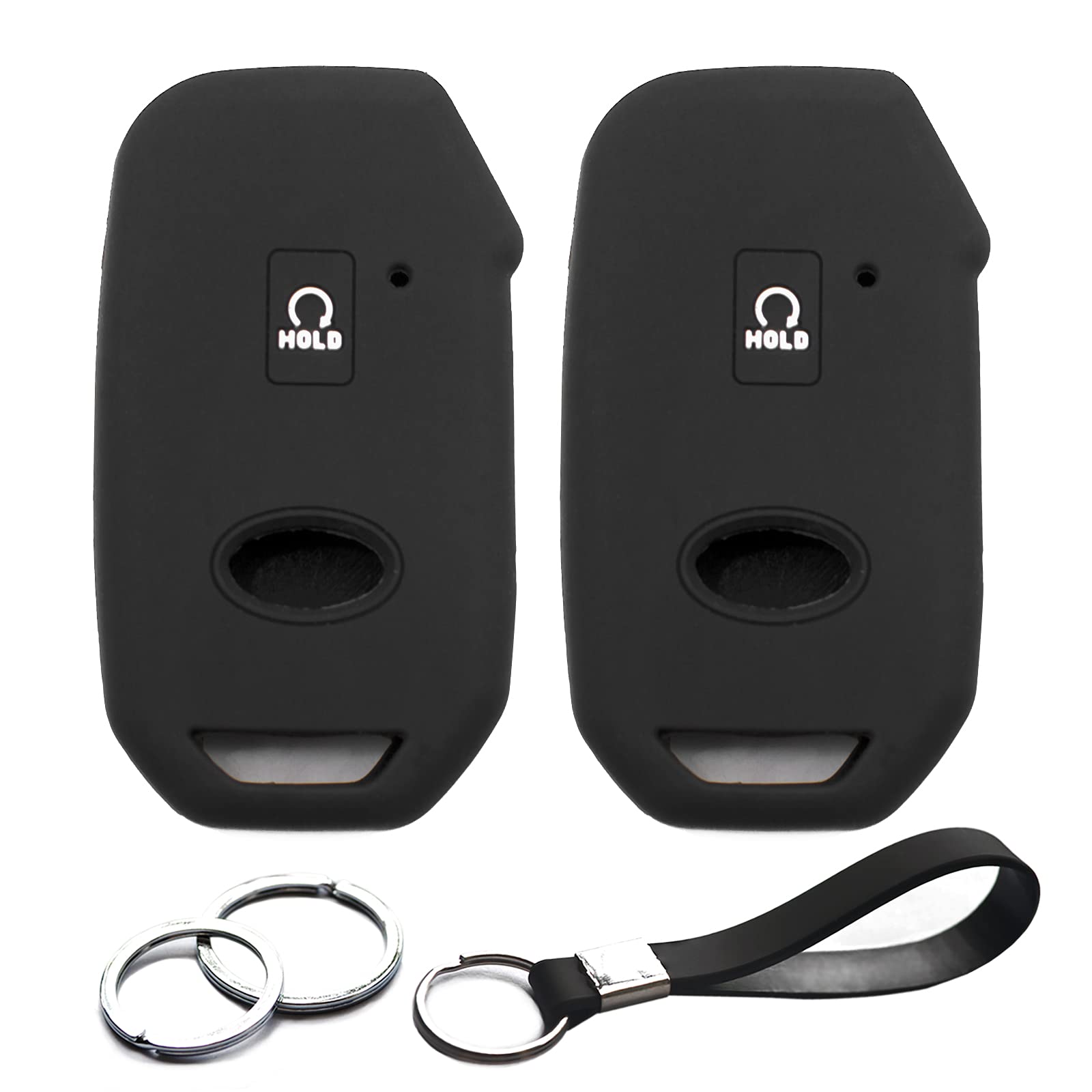 INFIPAR 2pcs Compatible with Kia K5 Forte Seltos Sorento Soul Sportage NIRO EV6 NIRO EV Cadenza Telluride Stinger Smart 4 5 Buttons Key Fob Cover Case Key Chain Protector Keyless Entry Remote Holder