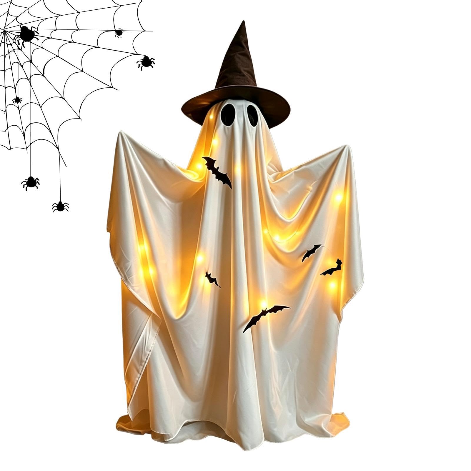 Fantasma Halloween para exterior con control remoto y diseño de pie
