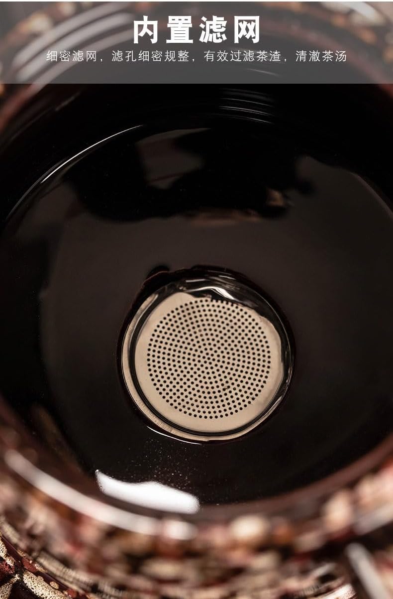 Ceramic Automatic Tea Set, Stone Mill Pouring Teapot and Cups-suit2