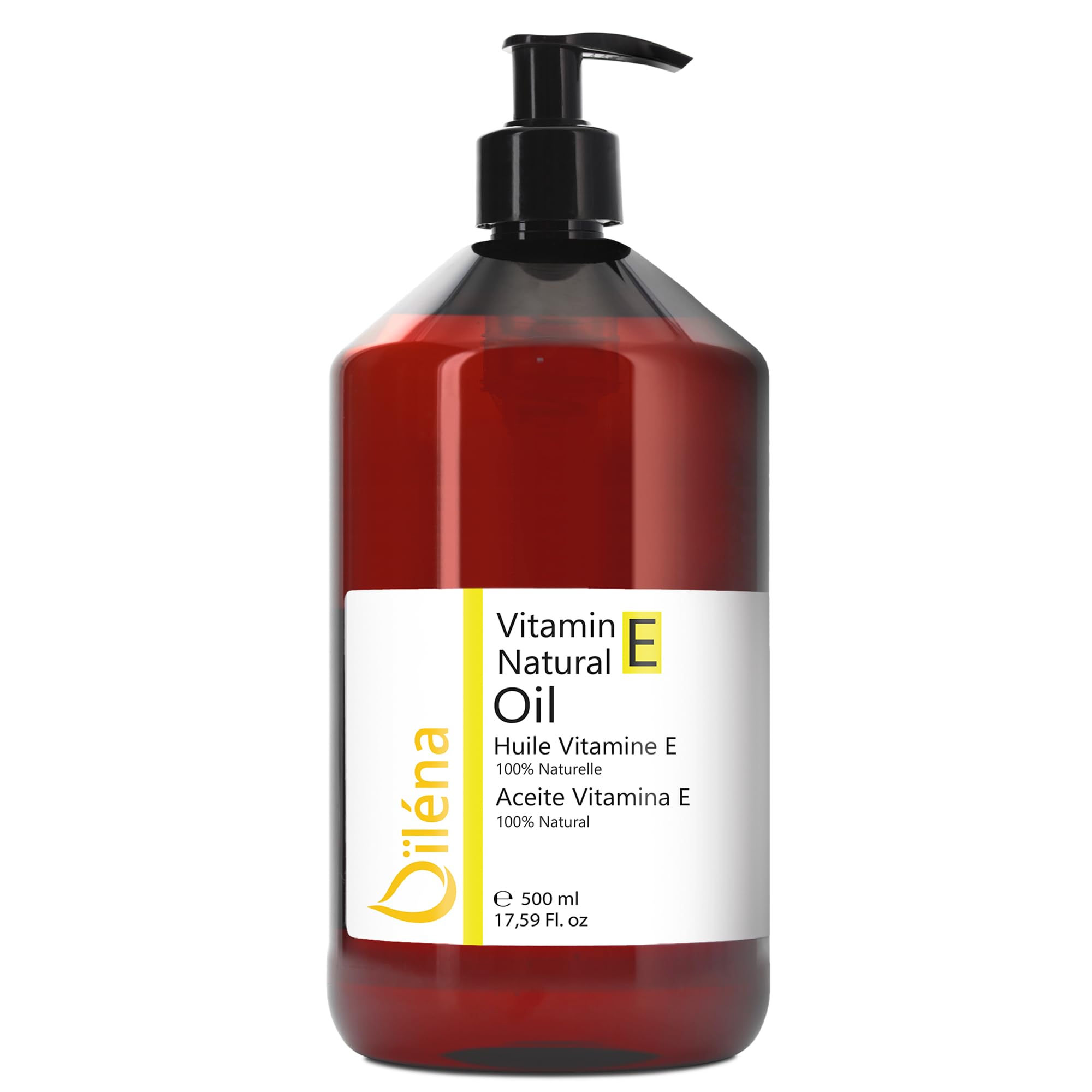 100% Naturalny Olej z Witaminą E 500ml | Wegański Antyoksydant | Nawilżanie i Regeneracja Skóry | Ochrona i Odżywianie Włosów | Poprawa Wyglądu Paznokci
