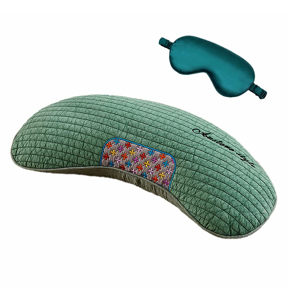 ZHIWEIKJ Buckwheat Pillow, Buckwheat Neck Pillow for Sleeping U Shaped Pillow Cooling Travel Head Support Pillow for Neck Pain Relief Side Sleepers Buckwheat Hulls Concealed Zipper