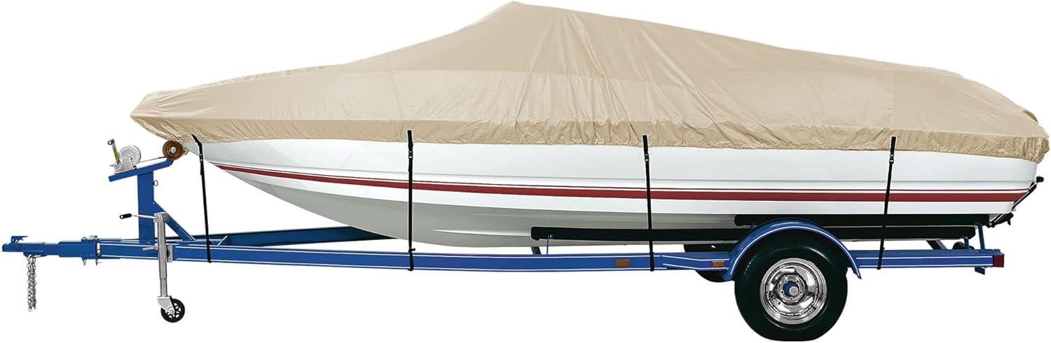 iCOVER Trailerable Boat Cover, Heavy Duty Waterproof UV Resistant Marine Grade Polyester Fits V-Hull,TRI-Hull,Pro-Style,Fishing Boat,Runabout,Bass Boat : Sports & Outdoors