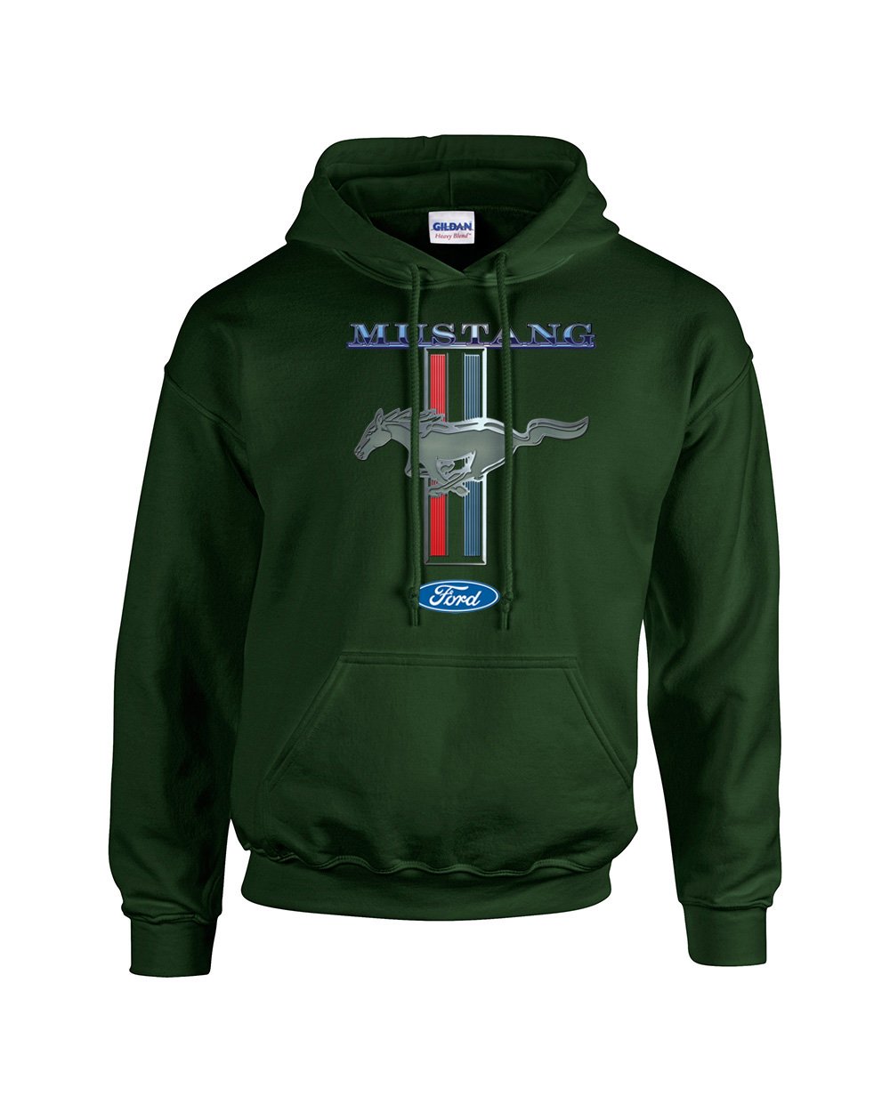 Trenz Shirt Company Ford Mustang Pony Unisex Hooded Sweatshirt Logo Hoodie Performance Racing Car Muscle Car Hood-Black-Small