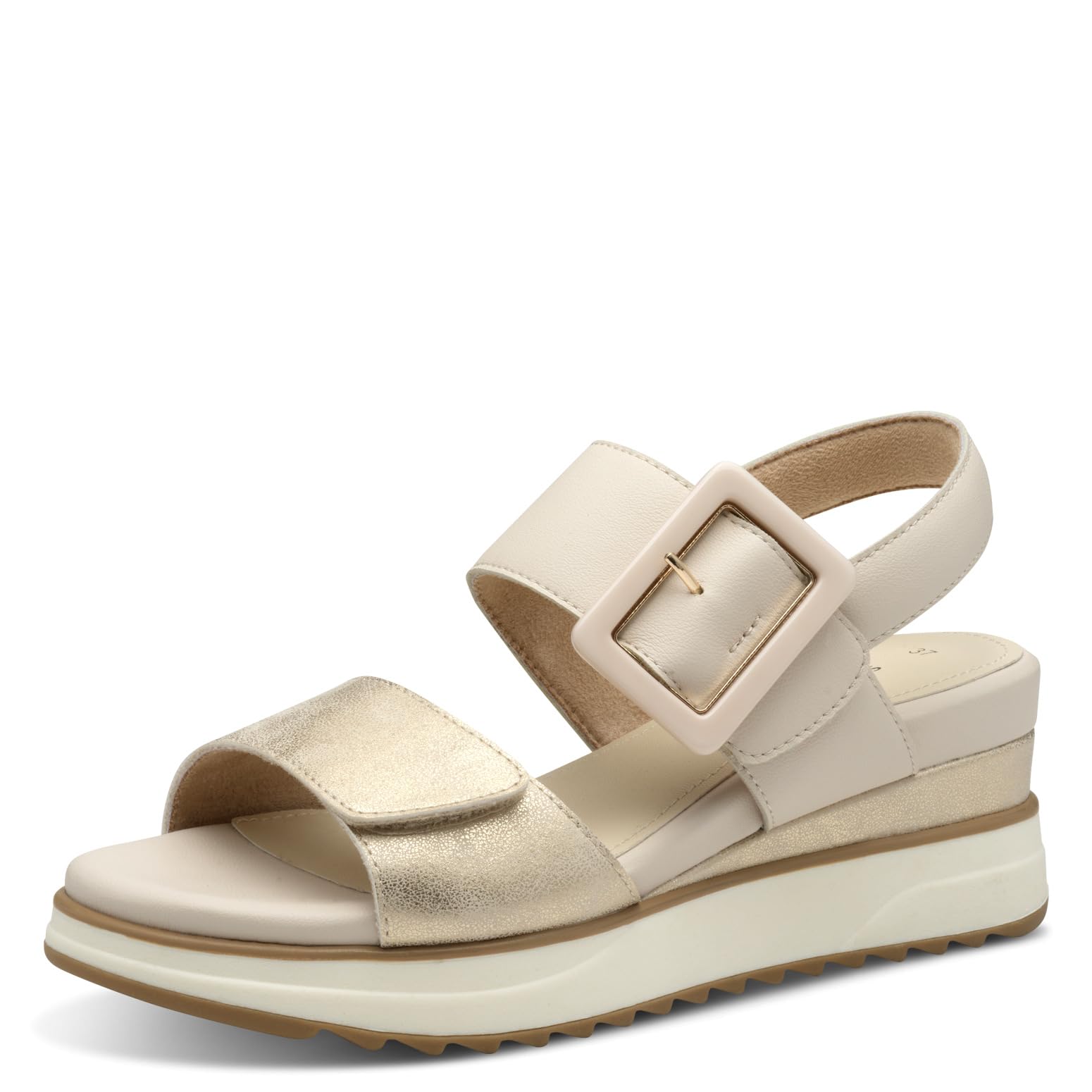 s.Oliver Women's 5-28705-44 Wedge Sandals, Champagne Comb, 42 EU