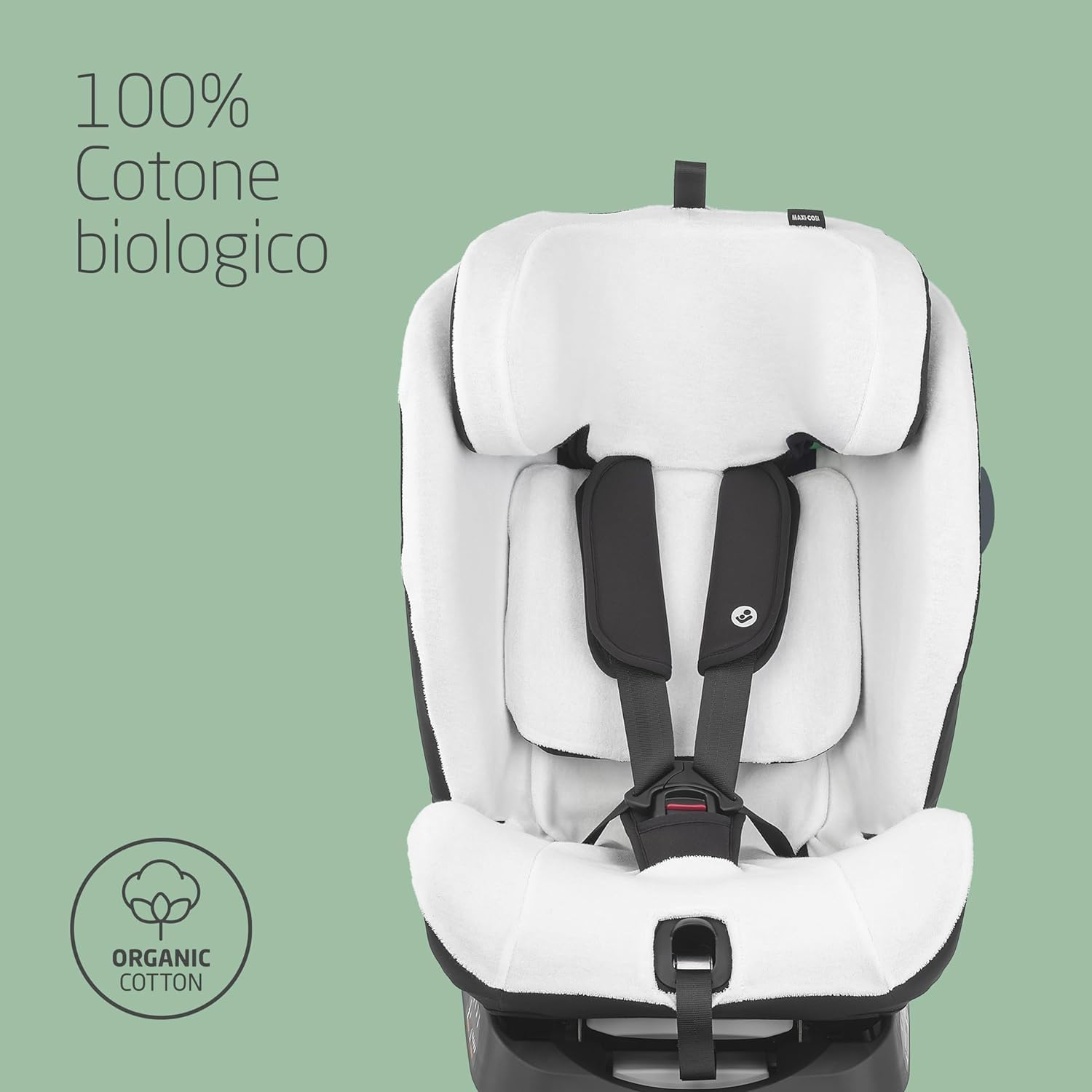 Maxi-Cosi Rivestimento Seggiolino Auto per Titan S i-Size e Titan S Comfort, Copri Seggiolino per Bambini, Cotone Morbido e Traspirante Anti Sudore, Lavabile in Lavatrice, Natural White