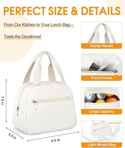 Miniatura 4 de Bolsa de almuerzo, bolsa de almuerzo aislada para mujeres y hombres, lonchera impermeable, bolsa de almuerzo de gran capacidad, reutilizable,