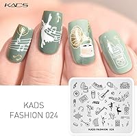 Vista 3 de KADS Nail Art Image Stamping Plates Guitar Pattern Music Fashion Image Plates DIY Plantilla de manicura (FA024)