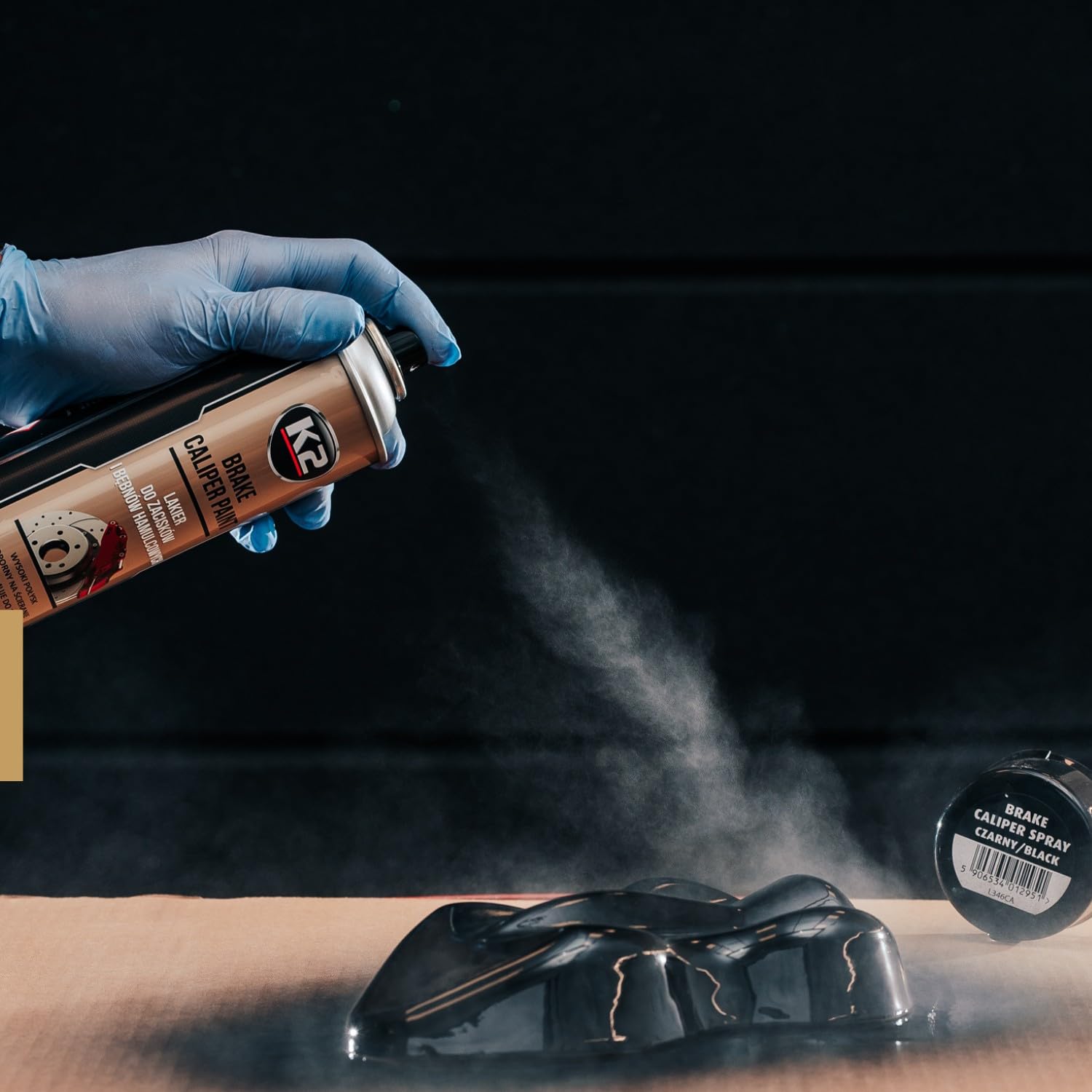 K2 Pro - Spray de peinture noire pour étrier de frein - De haute brillance - Résistant à la chaleur à 260 °C