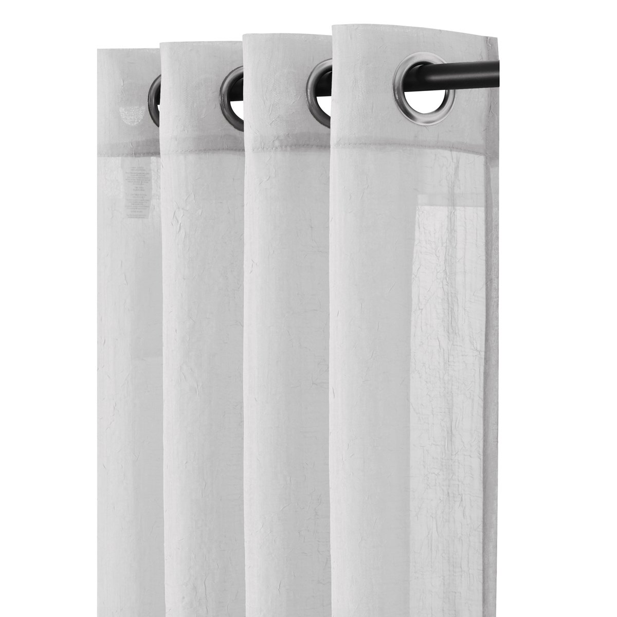 Zestaw 2 paneli o wymiarach 200 cm szer. x 246 cm dł. – jednokolorowe białe zasłony – przelotki Abri, przezroczyste panele zasłonowe, 127 cm na 244 cm każdy panel. Opakowanie zawiera zestaw 2 paneli o