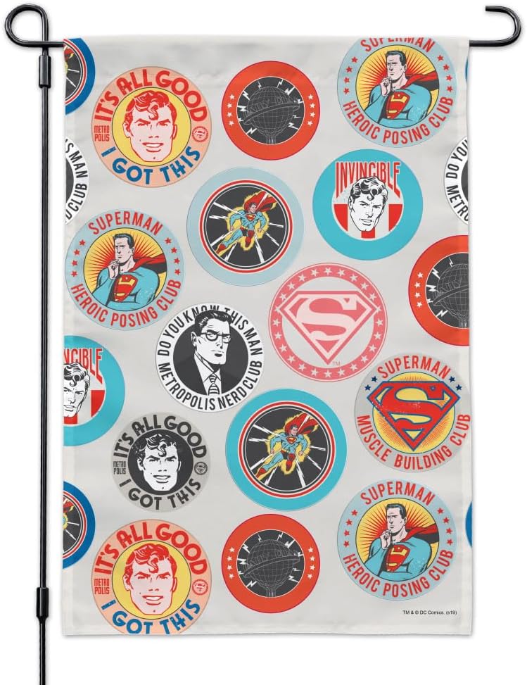 Superman Button Pattern Garden Yard Flag