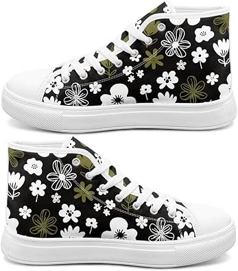 High-Top Canvas Sneakers for Women Men Stylish Skate Shoes with Non-Slip Breathable Walking Shoes for Daily Wear Street Style