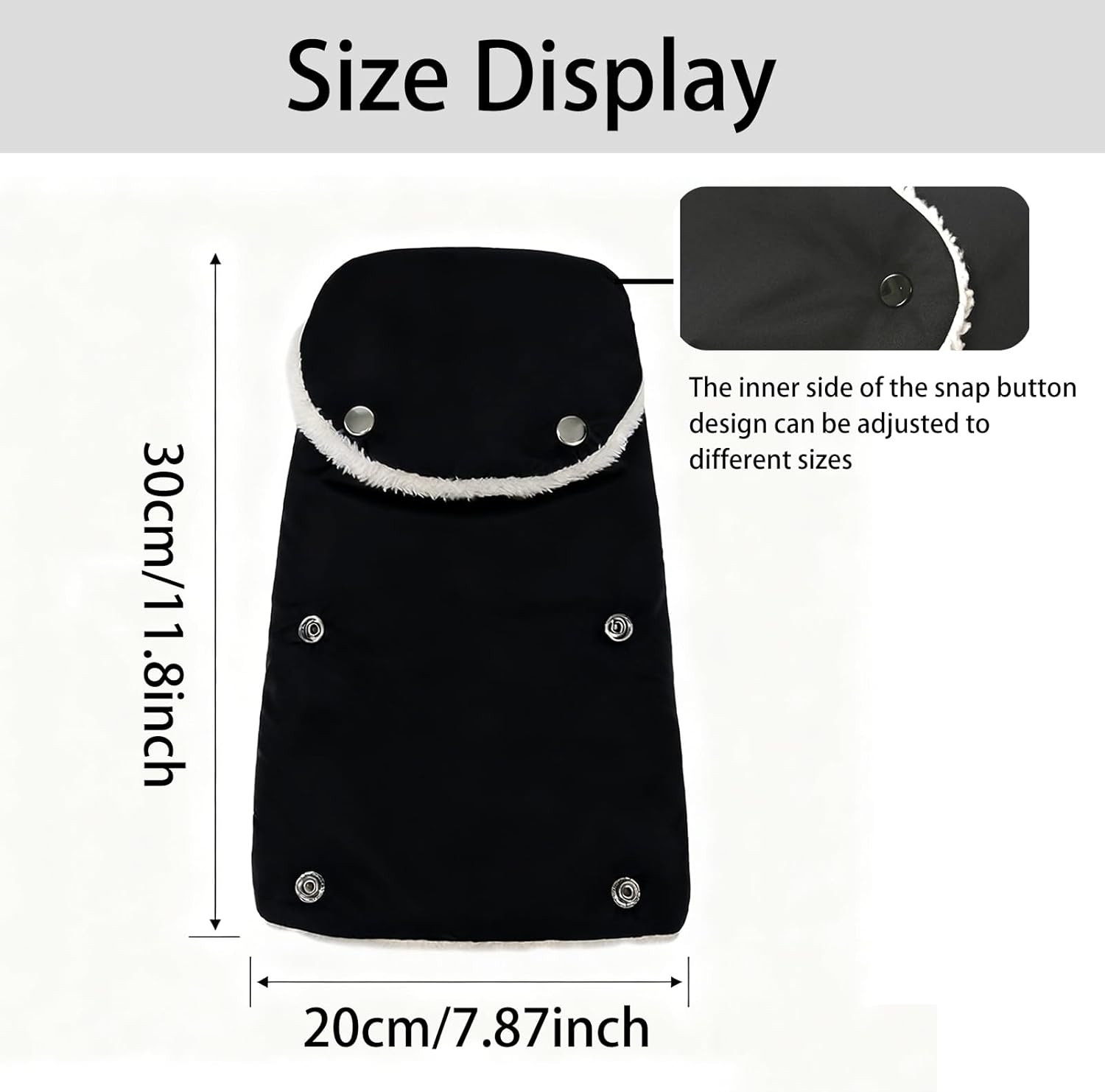 Winter Stroller Gloves Plush Warm Gloves,Frost-Proof Stroller Mittens Universal Anti-Freeze Hand Muffs, Easily Attaches to Parents and Caregivers