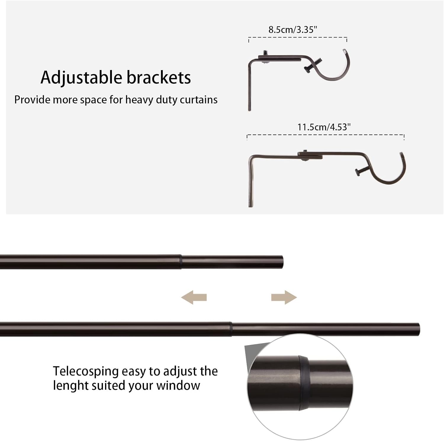 SZXIMU Bundle of Curtain Rods 1 Inch 36-72",Gourd and Bud Finials,Bronze : Home & Kitchen