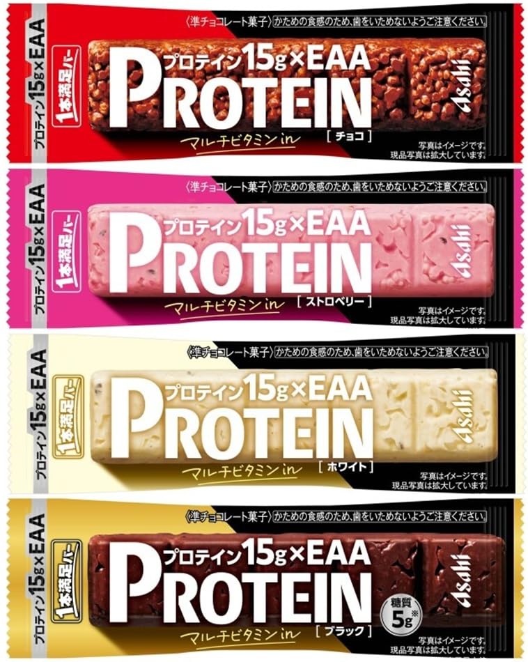 Amazon.co.jp: アサヒグループ食品 1本満足バー プロテイン 4種(チョコ