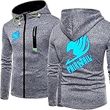 Sweats à capuche coupe ajustée pour hommes pour veste FAIRY TAIL pulls à manches longues printemps été manteaux à fermeture éclair complète hauts à capuche minces(Color:A3,Size:5XL)