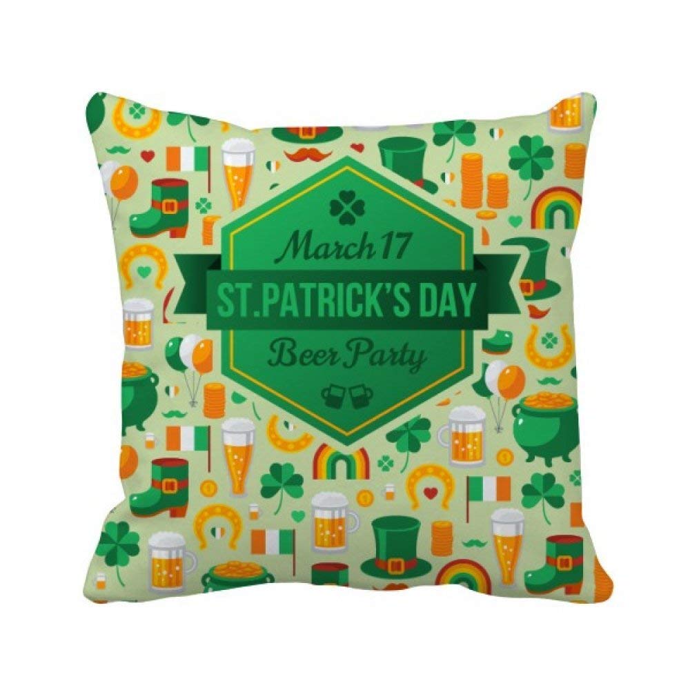 Housse de coussin bière arc-en-ciel St. Patrick pour décorer un canapé de salon irlandais