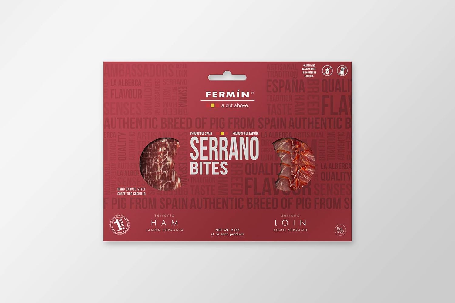 Charcuterie Sampler by Fermín (Serrano Ham 1 oz + Serrano Loin 1 oz + Manchego Cheese 8 oz)