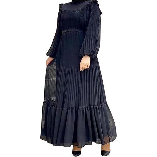 Women's Muslim Abaya Dress Ethnic Style Kaftan Abayas Abaya Dubai Prayer Dress Robe Open Front Maxi Length
