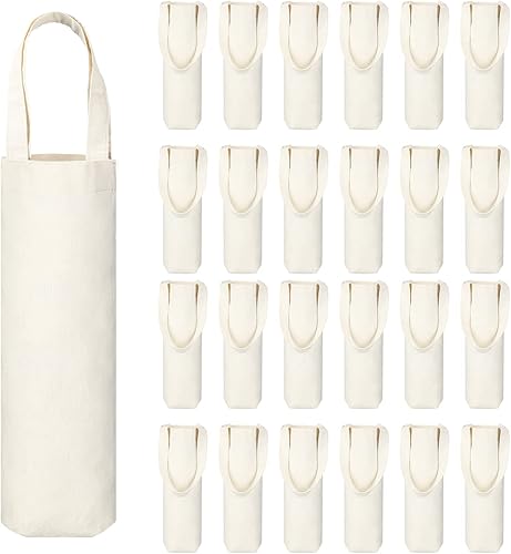 Bolsa de vino de lona con asa para sublimación, botella en blanco, para regalo, reutilizable, lavable, para vino, 24 unidades