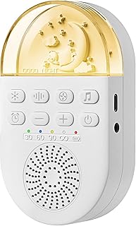 KRHINO Máquina de som de ruído branco chupeta de sono de bebê com luz suave e quente/luz branca 24 sons suaves temporizadores Máquina de som natural com cordão para quarto de bebê para viagens em mo