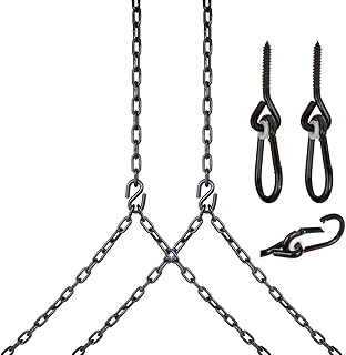 Barn-Shed-Play Heavy Duty 700 Lb Porch Swing Black Hanging Chain Kit (10 Foot Ceiling)