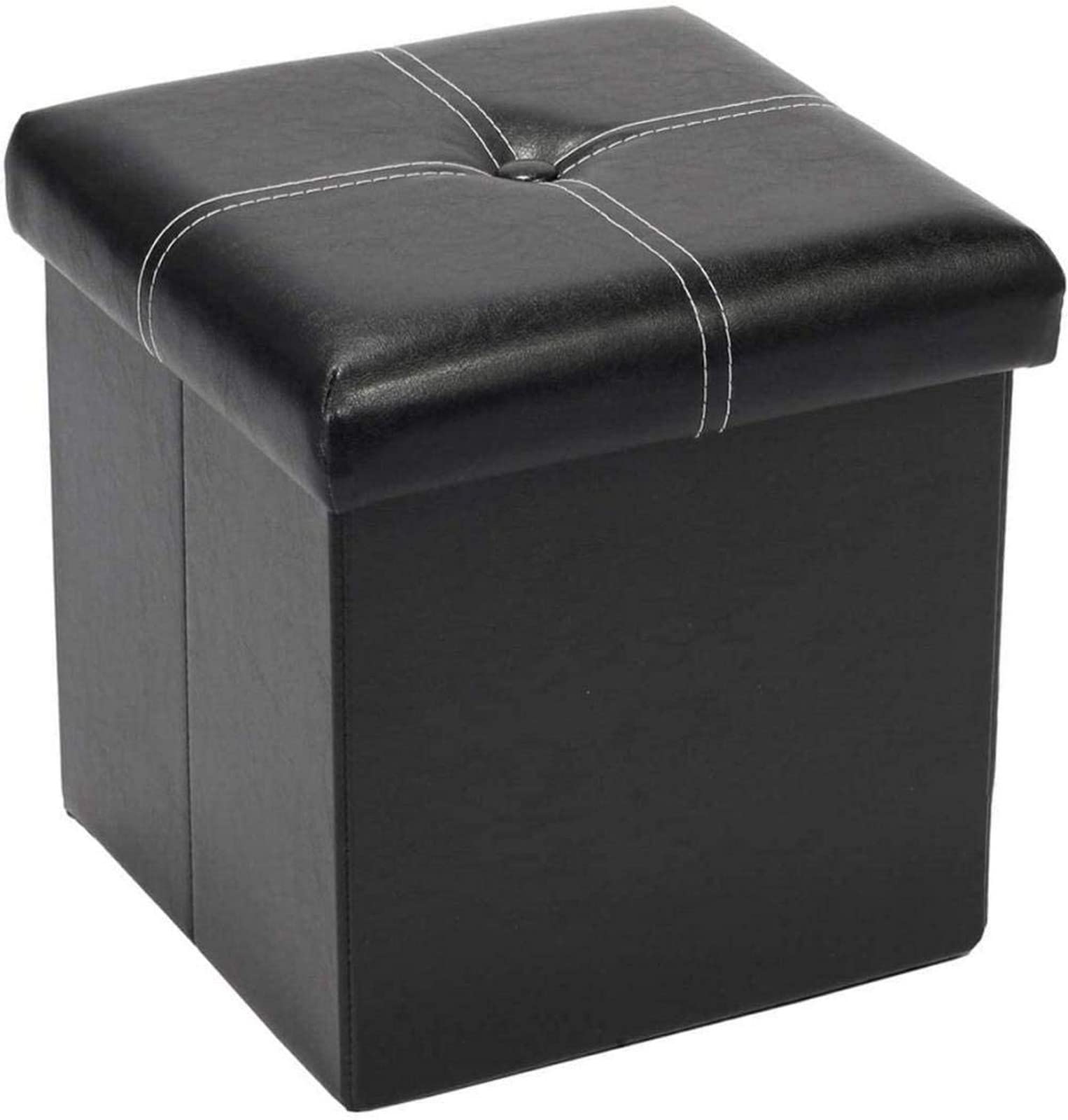 Boîte à jouets et pouf coffre en simili cuir noir pour une chambre ordonnée