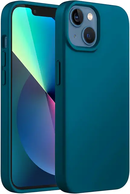 Coque Apple iPhone 13 en Silicone Douce - Protection Antichoc Bleu Vert