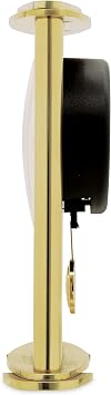 Acctim Welwyn Pendulum Mantel Clock Quartz Polished Metal & Glass Floating Effect Gold