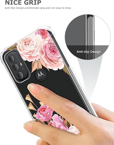 Miniatura 6 de GREATRULY Funda transparente floral para Moto G Power 2022  Moto G Pure para mujeresniñas, bonita funda de teléfono, diseño floral, delgada, suave,