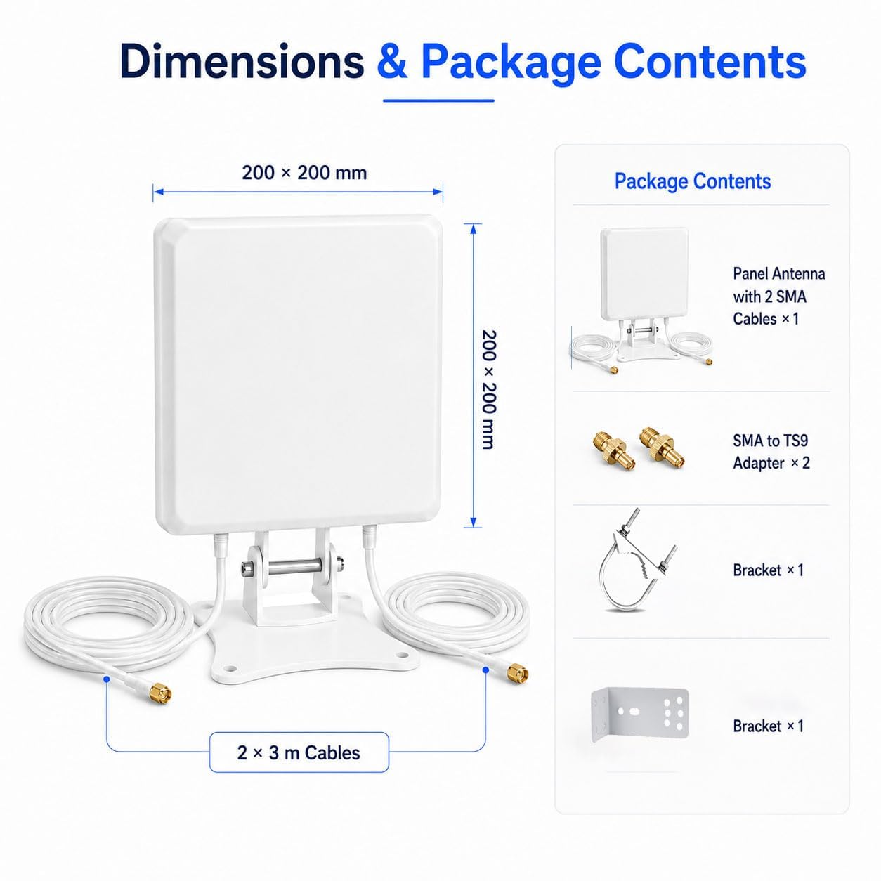 Antenne 4G LTE 5G SMA MIMO Antenne directionnelle 7dBi Antenne de