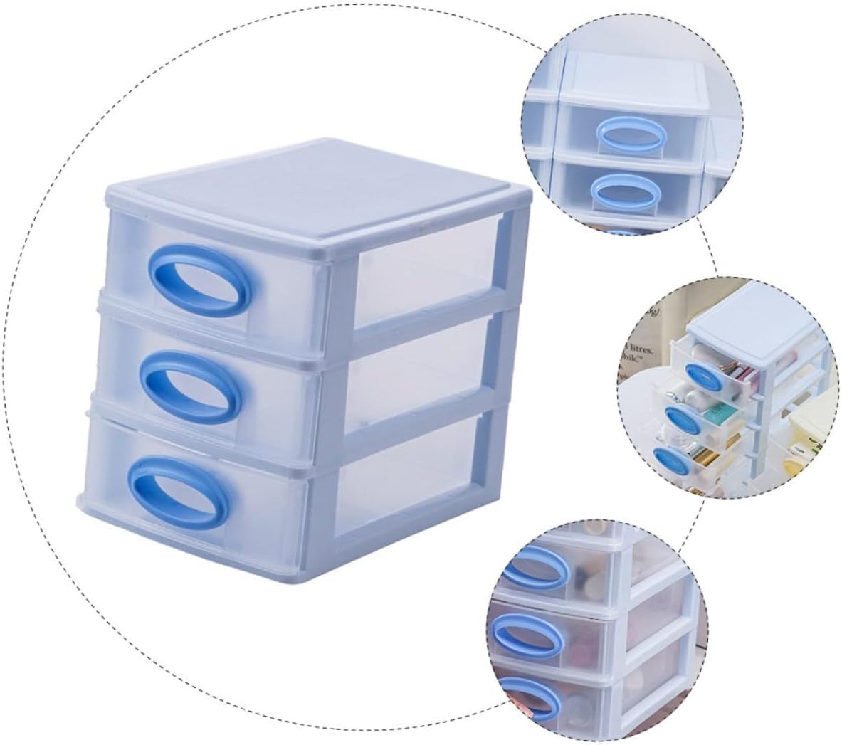 NUOBESTY 1pc Multi-functional Storage Box Transparent Desk Organizer for Office Stationery for Students and Professionals