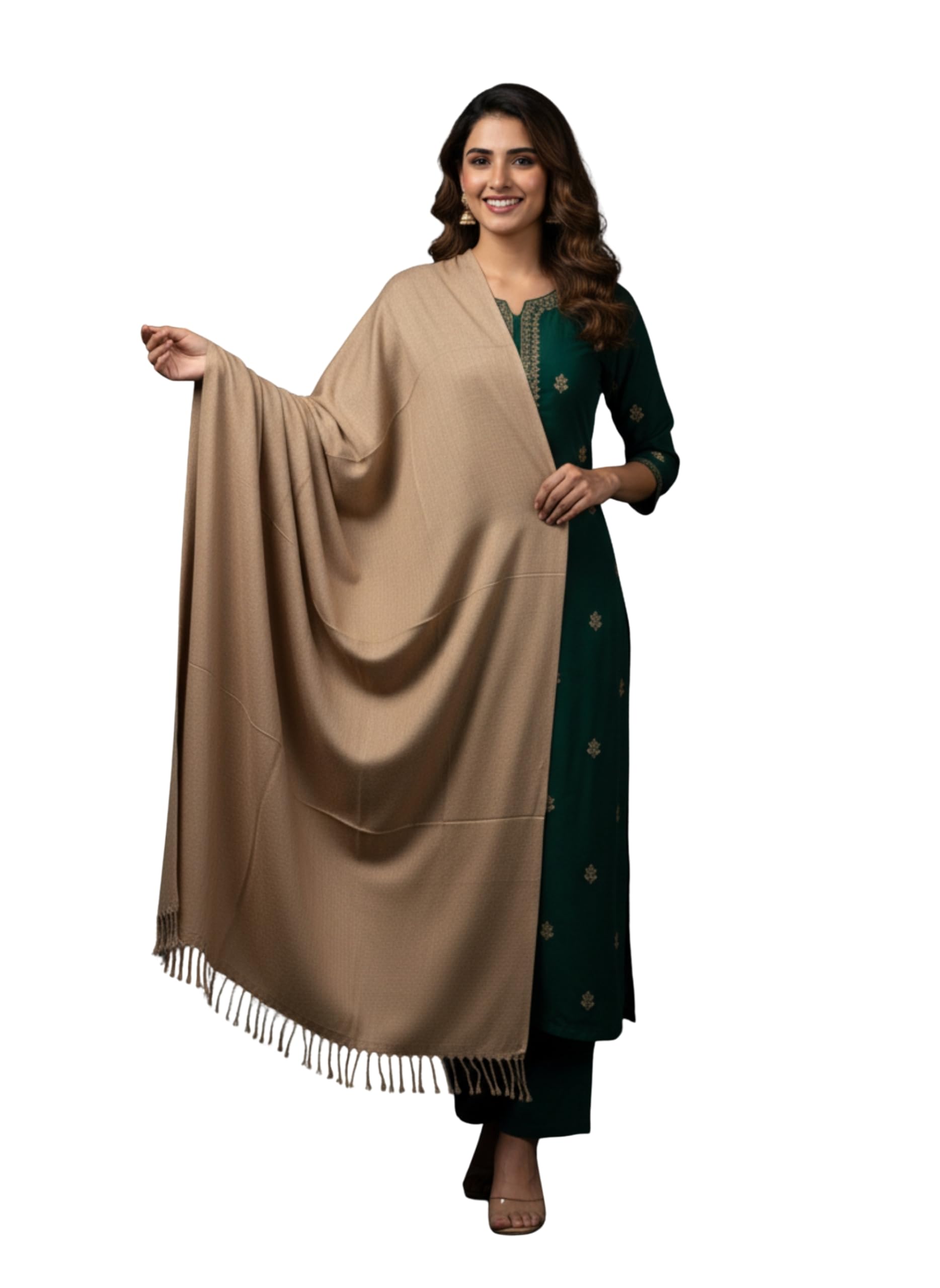 Women’s Solid Acrylic Kashmiri Winter Shawl for Women-image-21