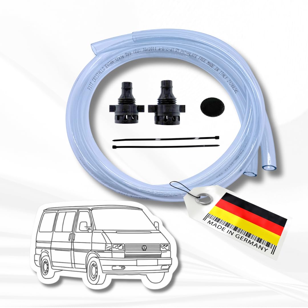 Wasserablauf Set passend für VW T4 Laubschutzgitter Sieb Filter Kotflügel Rostschutz