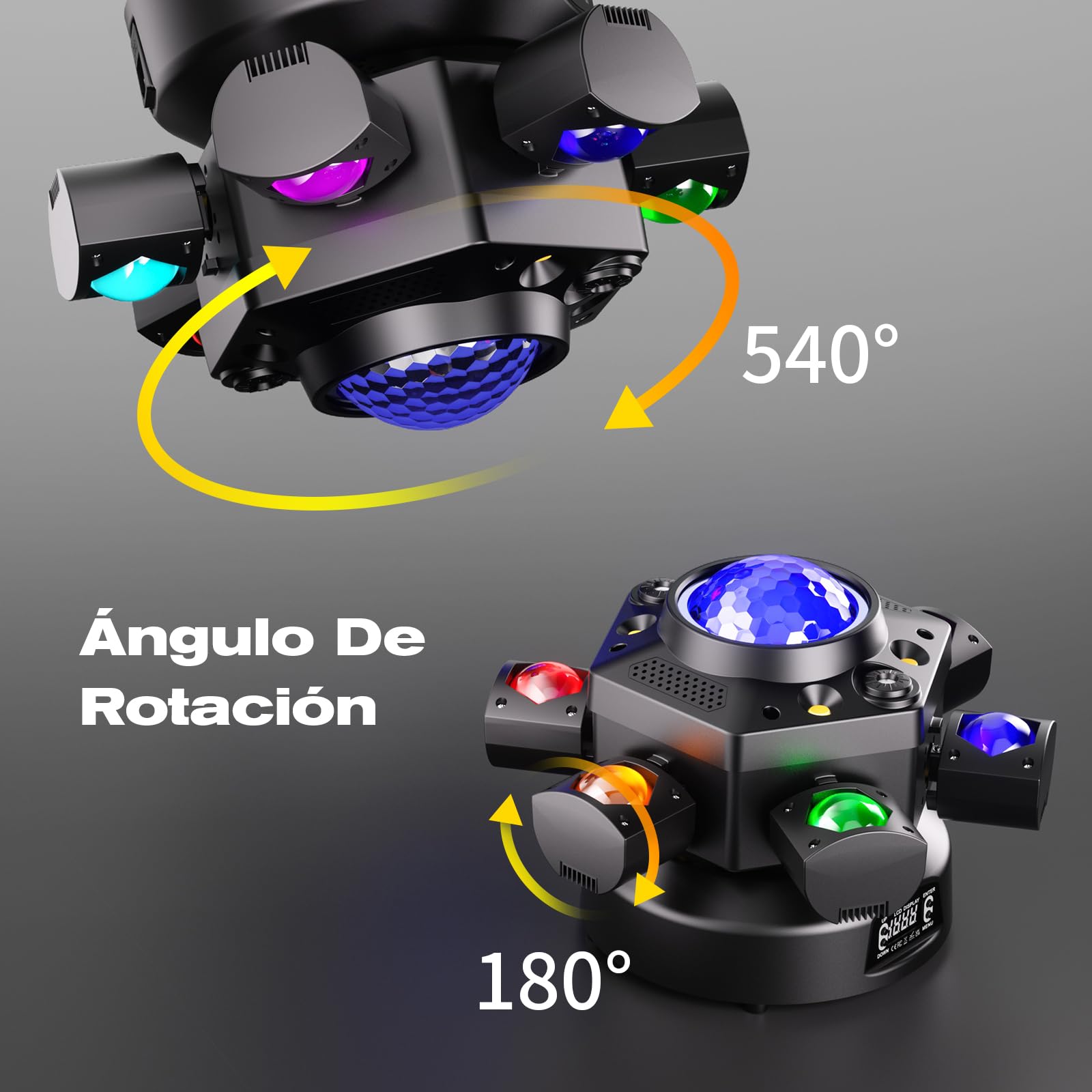 Teste Mobili LED 150W RGBW Discoteca Luci con telecomando 6 bracci lampada Palco Luce di Scena DMX512 Stroboscopica per Natale Feste Bar Club Matrimoni Chiesa Live Band