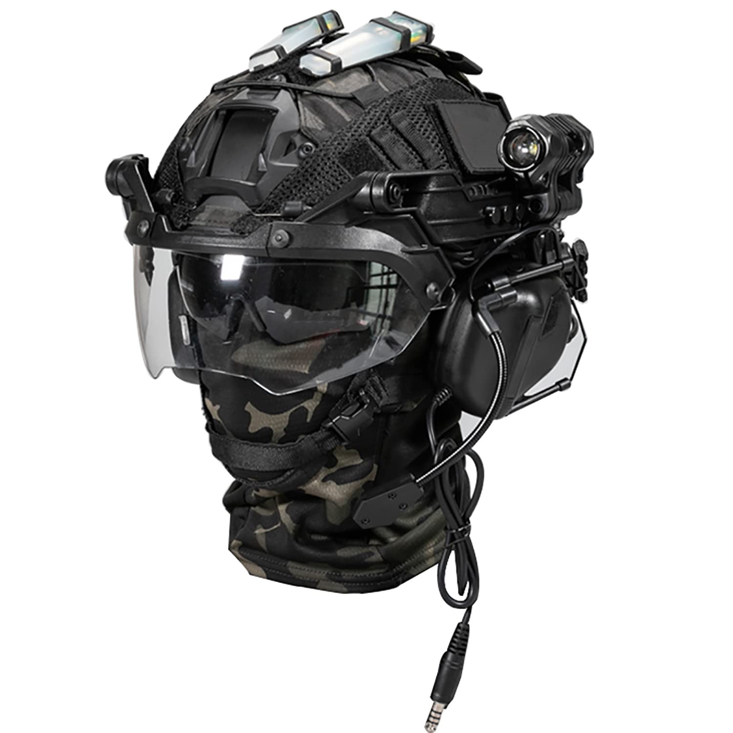 Casque Tactique, Avec Casque Antibruit, Housse De Casque, équipement De Protection Militaire, Pour Paintball, Airsoft (CP