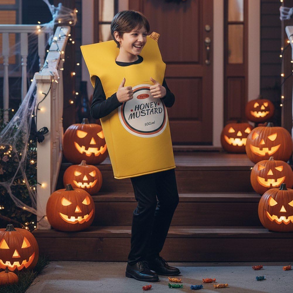 Zabawny kostium z sosem musztardowym ATO na Halloween, ubrania do odgrywania ról, kostium cosplay dla chłopca dziewczynki