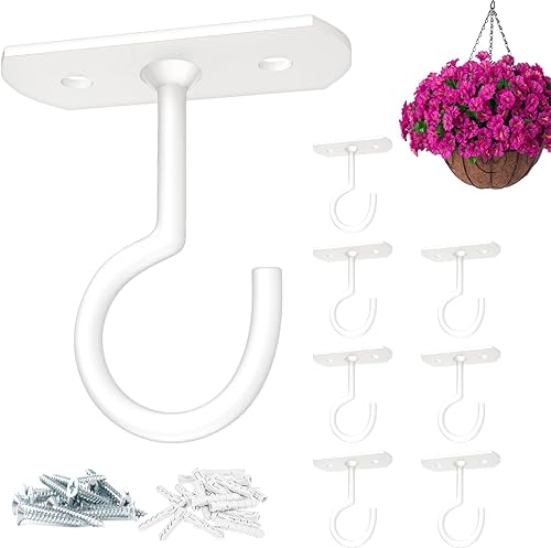 ASZUNE Ganchos de techo para plantas colgantes 8P 2.5inches Blanco ASZUNE Ganchos de techo para plantas colgantes 8P 2.5inches Blanco