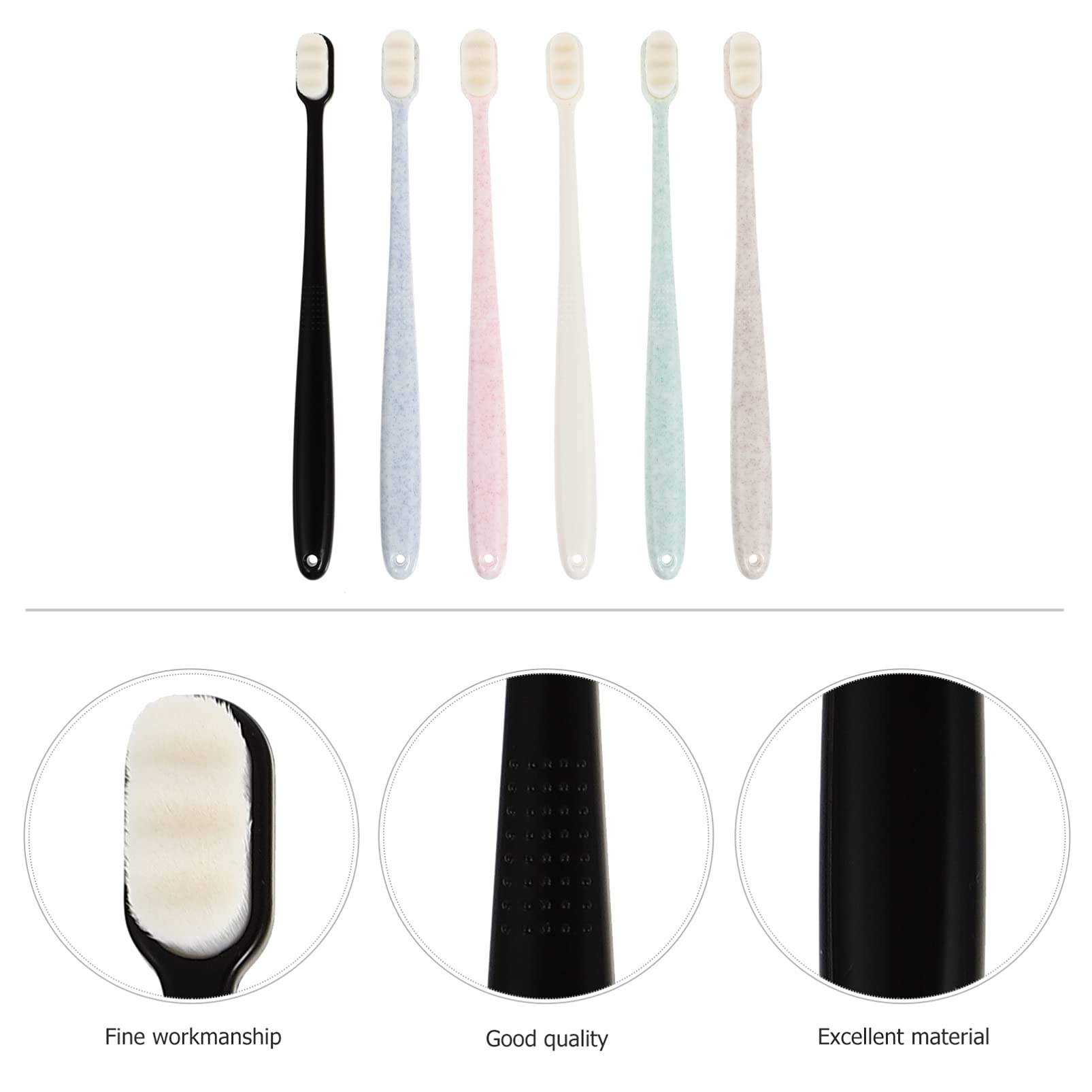 minkissy 3 Set Di Spazzolini Da Denti Stile Ondulato Spazzolini Da Denti Compatti Setole Rigide Per Adulti Spazzolini Da Denti Di Ricambio 6 Pezzi*3