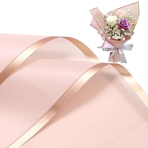 Miniatura 1 de SOCNITC 20 hojas de papel de regalo de flores, papel de regalo de ramo de 22.5 x 22.5 pulgadas, papel de ramo de flores impermeable, papel de
