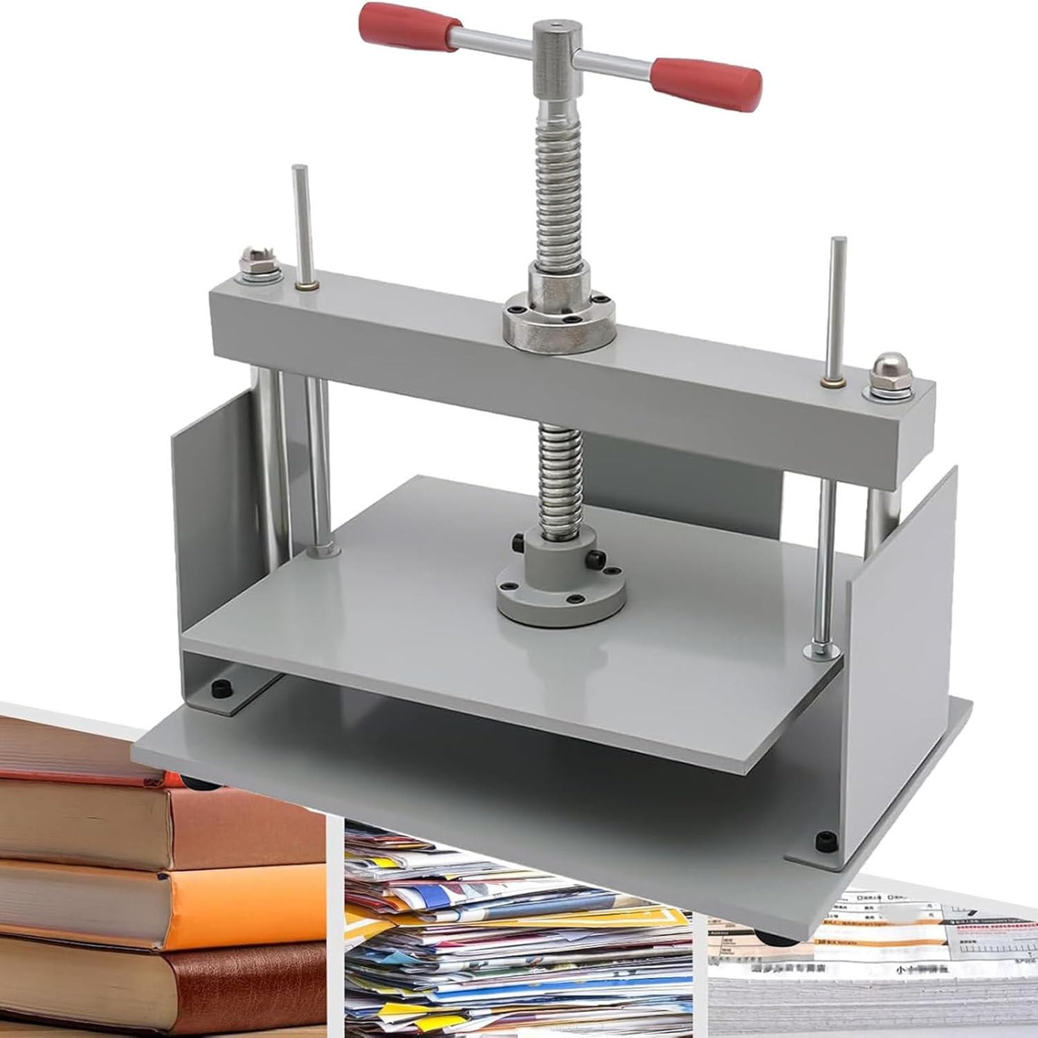 Máquina de prensa manual de papel para aplanar papel A3, A4, A5, álbum de encuadernación y recibos, aplanador de libros de tornillo