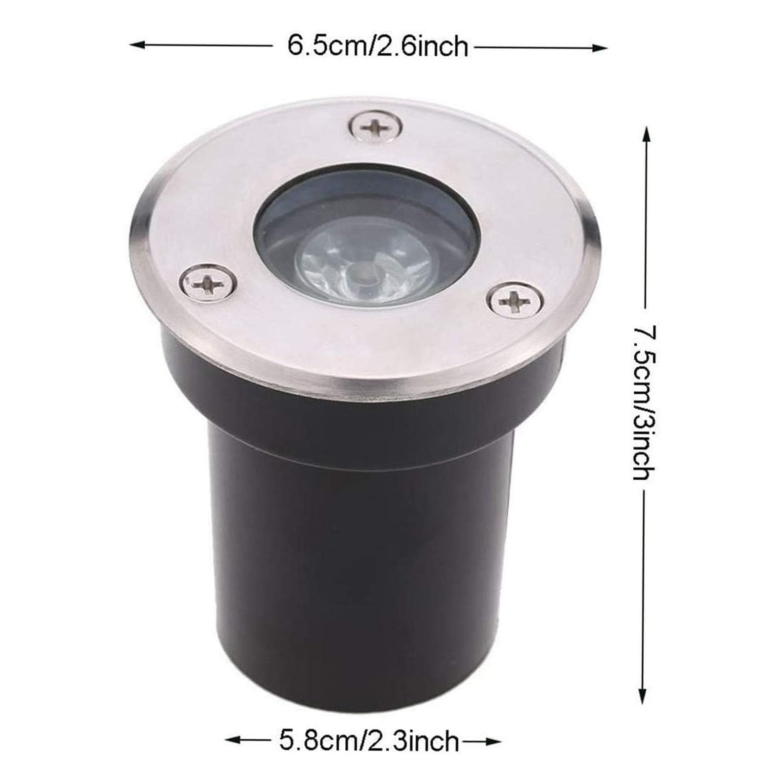 Ultracienka lampa podziemna LED 1 W – zewnętrzna lampa ogrodowa LED, wodoodporna IP67, reflektor LED ze stali nierdzewnej 304, wpuszczane oświetlenie basenowe LED, do ośw,Yellow-85~265V