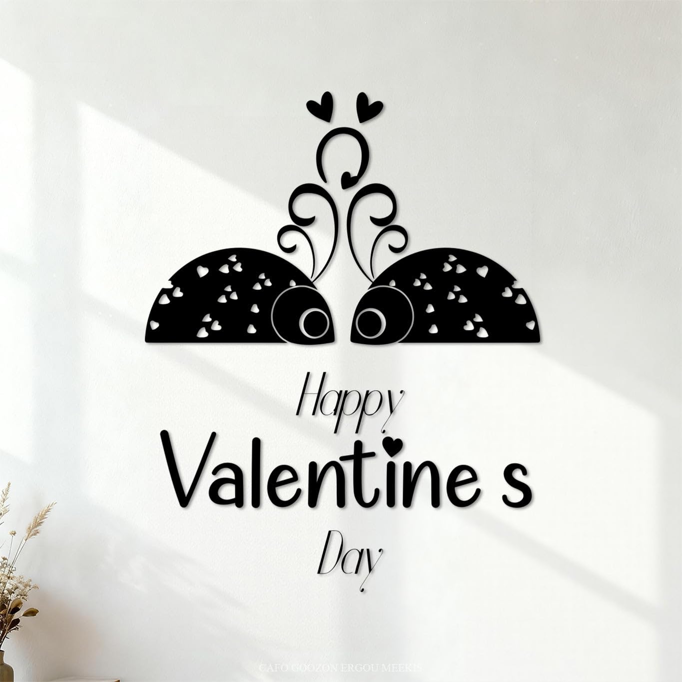 Lettering Decals Valentine Day 68x86.2cm Art Mural Painting Black