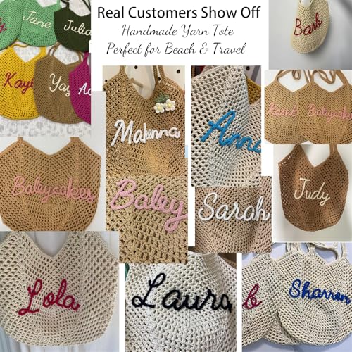 Bolso playero personalizado de crochet para mujer miniatura 4