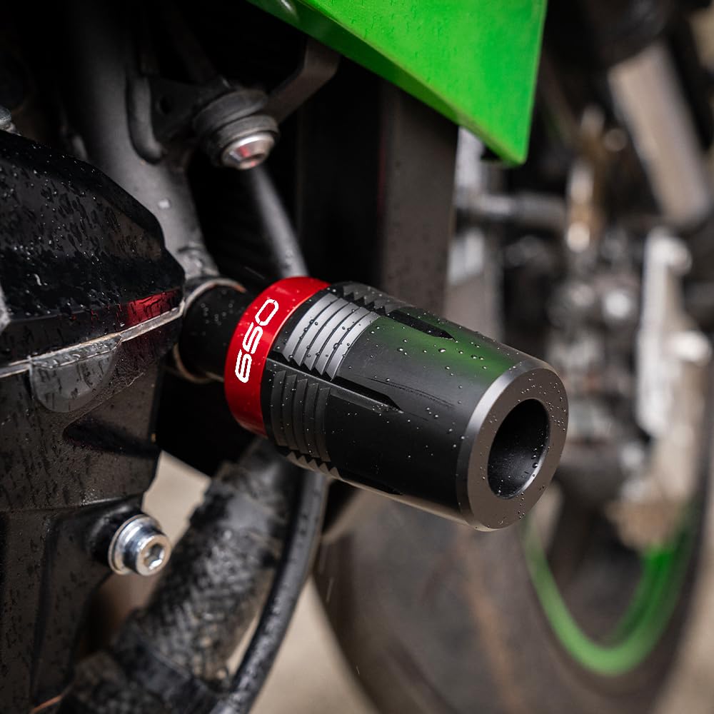 Compatible con Ka&wasaki Z650 RS Ninja650 Ninja 650 KRT Ninja 650L EX650 2017-2025 Protector de chasis de motocicleta Z 650 protección contra caídas (rojo)