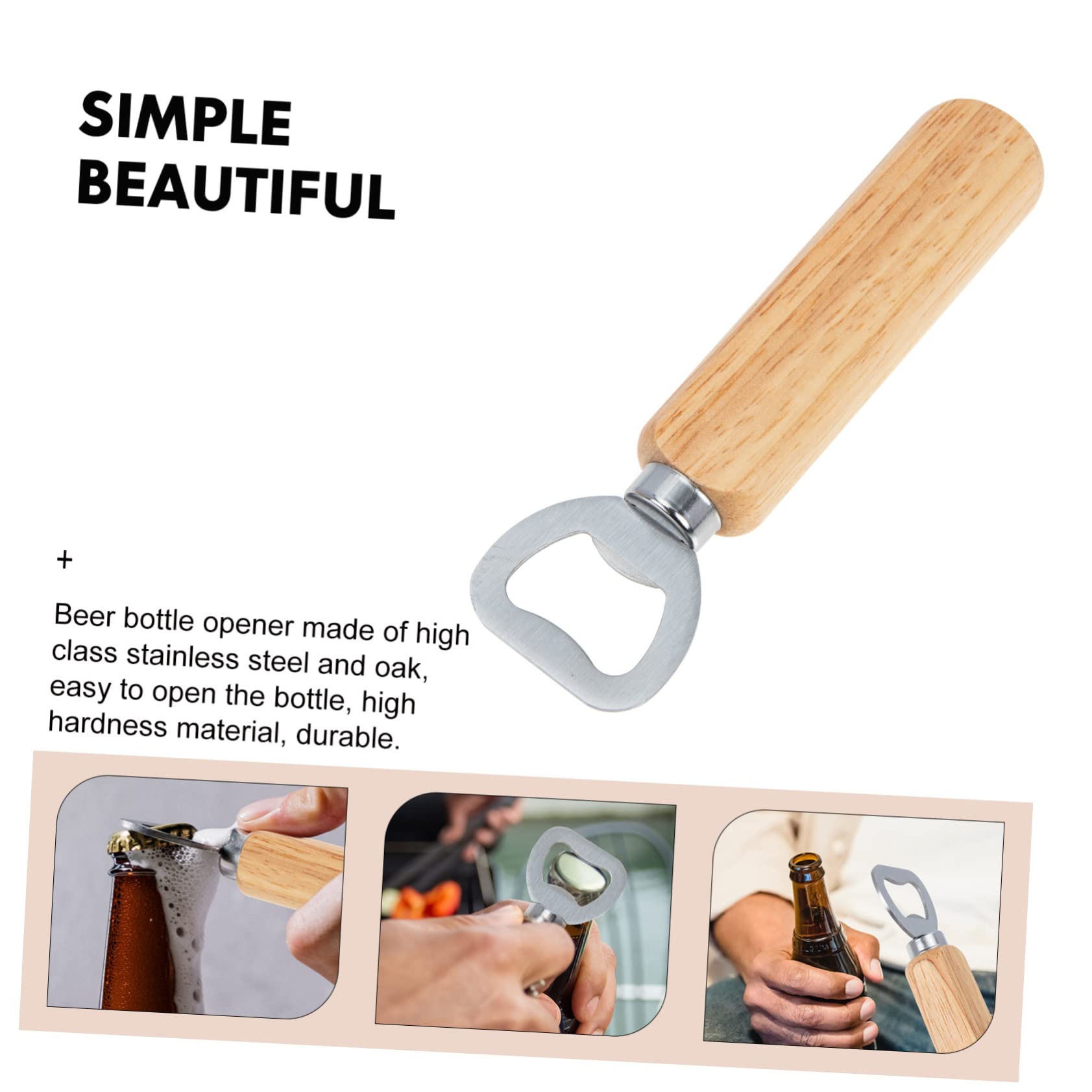 Amosfun 4 Sätze Korkenzieher Aus Holz Gestell Bier Cocktail Hydro Wein Bar Flaschenöffner Gadgets Dosenöffner Barkeeper Flaschenöffner Flaschendeckelentferner Khaki Metall 4 Stück * 4