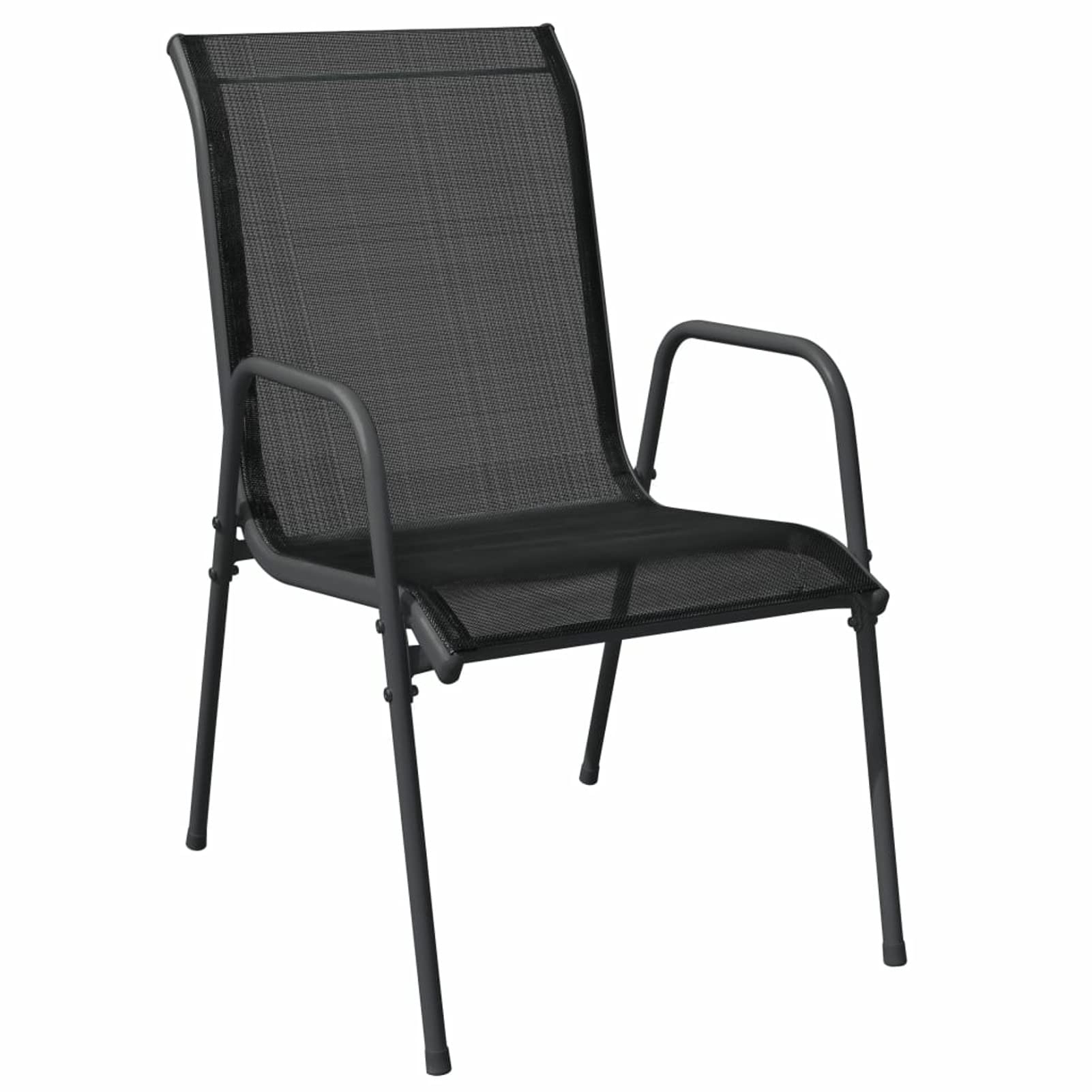 Juego de Comedor para jardín 5 Piezas Mesa Jardin Exterior con sillas Mueble Comedor Muebles Jardin Exterior Acero y textilene Negro - 3200691