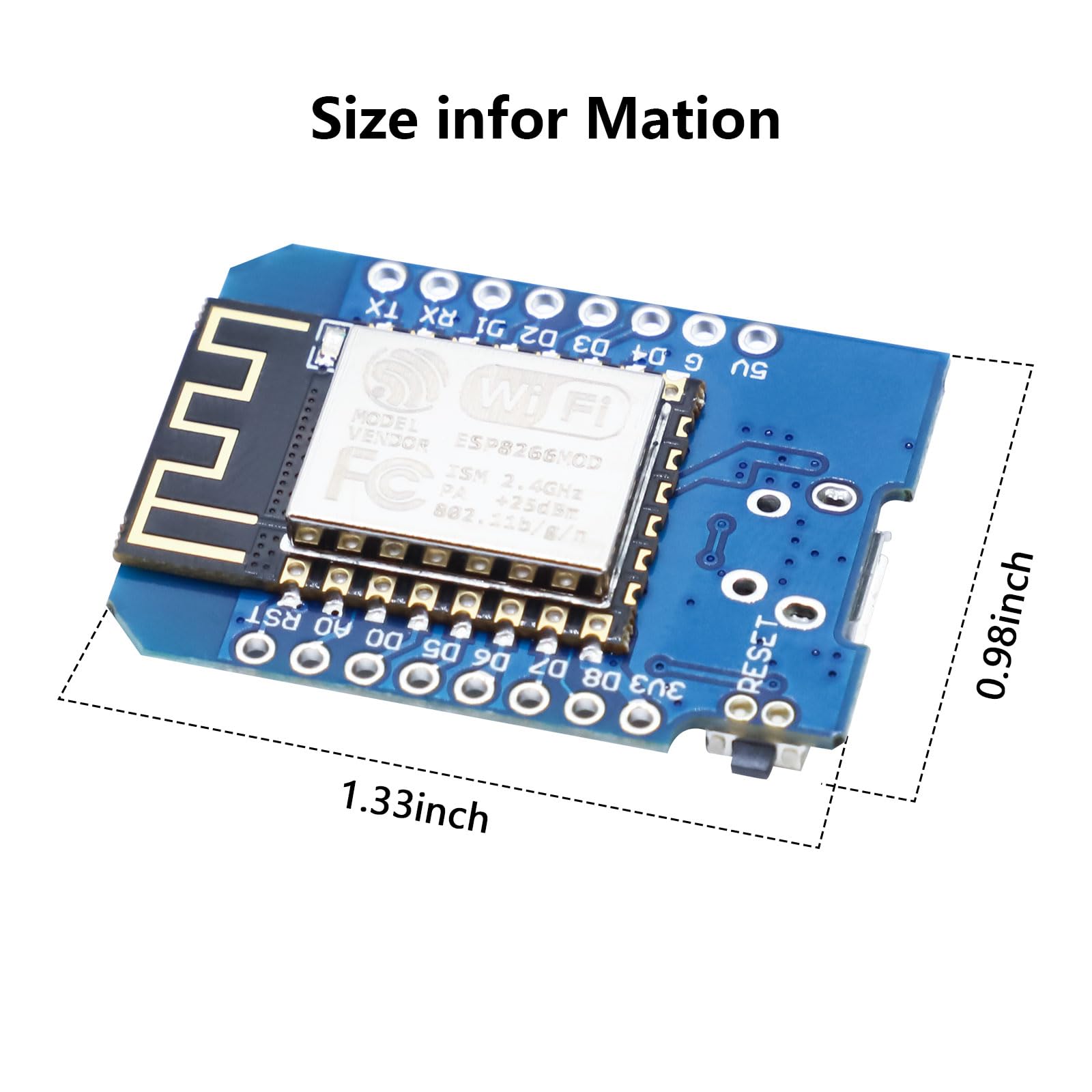 Lot De 5 NodeMcu ESP-8266 ESP-12F - Carte WiFi Développement, 4 Mo, Micro USB, Compatible Arduino