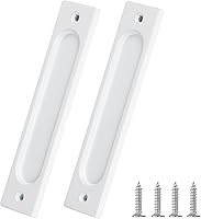 Vista 7 de Tiradores de Armario para Puerta Corredera de Granero - 2 piezas Tiradores Empotrados Rectangulares de Aleación de Aluminio al Ras para Dedos